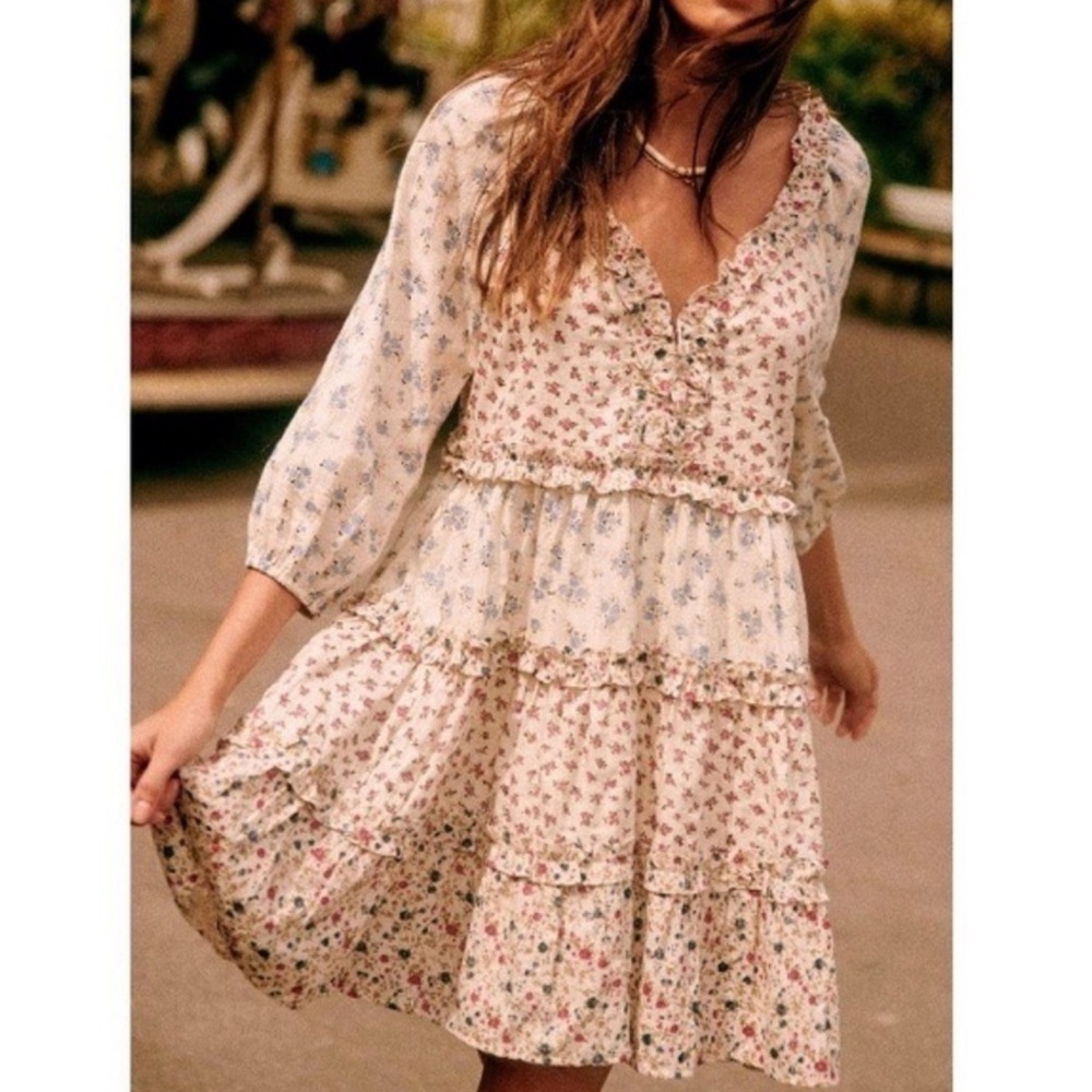 Sezane Floral Vivi Mini Dress - 6/medium